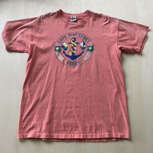 Vintage Signal Cape May Lewes Ferry Shirt Mens XL Pink Nautical Tee T-Shirt